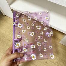 Muroi Mono A5 6-Holes Daisy Loose-Leaf Cover, Binder Photo Album Set , DIY Refill Bags, Junk Journal Notebook Case, Stationery Storage Organizer , School Suppliers - multicolor - View 6
