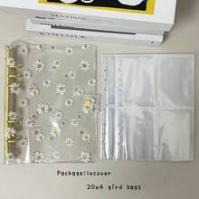 Muroi Mono A5 6-Holes Daisy Loose-Leaf Cover, Binder Photo Album Set , DIY Refill Bags, Junk Journal Notebook Case, Stationery Storage Organizer , School Suppliers - multicolor - View 13