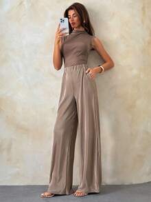 SHEIN Women, Spring, Summer, Long Length, Natural Waist, Daily Wear/ Comfortable, - Chocolate Brown - View 6