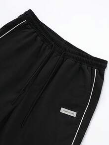 Manfinity Hypemode Pantalones cargo casuales de pierna recta, versátiles y de moda para hombres - Negro - Ver 5