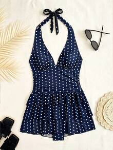 Women Plus Size Sports Dresses - Navy Blue - View 4
