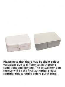 1PC Leather Multi-Functional Double-Layer Jewelry Storage Box, Gift For Valentine's Day Back To School - White - View 6