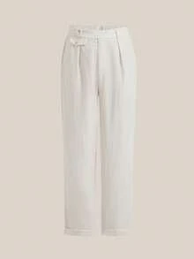 AKNOTIC Men's Herringbone Slant Pocket Casual Pants, Men Suit Woven, Plain, Suitable For Party, Commute, Business & Zipper, Old Money Father, Outfits - View 2
