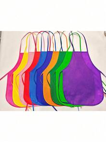 1/5/10pcs Aprons, Suitable For Children, Teens And Artists - Durable Non-Woven Fabric, Perfect For Classroom, Kitchen, Crafts And Party Activities, Children's Art Supplies, Craft Aprons, Fun Design. - Multicolor - View 12
