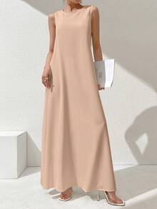 Al Najma Vestido sin mangas de unicolor con estilo árabe para mujer - Multicolor - Ver 7
