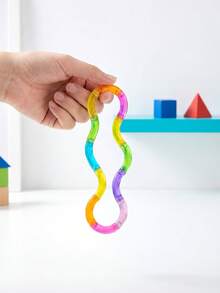 MINKOJA MINKOJA 1pc New Color Changing Twist Fidget Toy, Transforms Into Multiple Shapes, Stress Relief Toy For Teens, Crystal Color Twisty Toy, Handheld Desktop Toy To Relieve Anxiety, Suitable For Classroom, Outdoor, Office, Perfect As Desktop Decor, Classroom Prize, Party Favor, Holiday Gift - Multicolor - View 3
