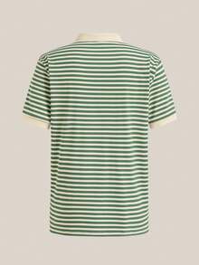 VeloEdit Camisa Polo de Punto a Rayas con Cuello en Contraste para Hombre, Casual Primavera 2026, Manga Corta Multicolor, con Cremallera, Estilo Old Money & Boyfriend Verano - Multicolor - Ver 2