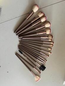 Set de pensule de machiaj, Set de pensule pentru amestecarea fardului de pleoape din păr sintetic de înaltă calitate, Instrumente cosmetice, Cadouri, Pensule de machiaj profesionale - cafea maro - Vizualizare 14
