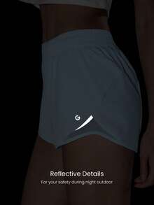 GLOWMODE 2.13" RefreshRun VitalSwift Ultralight Sweat-Wicking Mid-Rise Adjustable Reflective Running Shorts With Built-In Underwear Zip Pocket Workout Spring - Aqua Blue - View 3