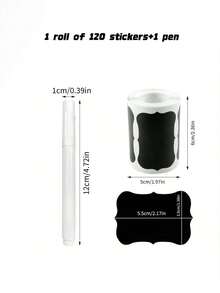 120 Pieces Of Black Pvc Reusable Waterproof Labels, Hand Written Removable Non Stick Label Stickers, Suitable For Kitchen Cleaning, School Supplies, And Returning To School - multicolor - View 9