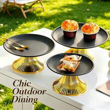 1 chiếc, giá đựng bánh nhiều tầng, dùng cho đám cưới, bàn tráng miệng, đĩa ăn nhẹ, tiệc sinh nhật, giá đựng bánh màu vàng, giá trưng bày tiệc buffet. - màu đen - Xem 7