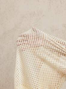 SHEIN BamGlam Women's Solid Color Fringe Hem Strapless Dress Light Beige,Summer,Casual,Holiday,Vacation,Holiday Island Beach Outfits Y2K Mesh Club Party Wear - Apricot - View 4