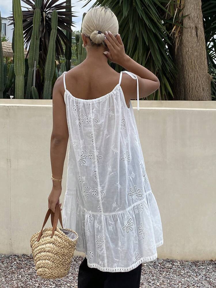 Women's Vacation Embroidered Hollow-Out Fashionable Sheer Camisole
