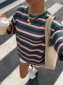 Muchica Women's Casual Striped Short Sleeve T-Shirt, Summer - Multicolor - View 4