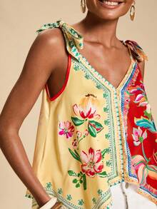 Travachic Women's Vacation Casual Colorblock Floral Print Tank Top,Summer Top - Multicolor - View 6