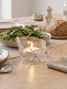 Haus Hana 1pc Light Luxury Style Transparent Glass Seashell Candle Holder Decorative Accessory For Romantic Candlelit Dinner Photography Prop - multicolor - View 10