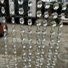 Clear Acrylic Octagon Bead Garland, 1m Hanging Crystal Bead Chain, Wedding Ceiling Decorations For Party, Stage Backdrop & Room Divider - Clear - View 5