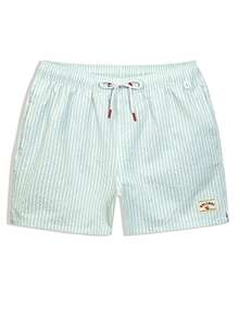 Manfinity KASUA Quần short đi biển kẻ sọc thường ngày dành cho nam - Màu xanh Bạc hà - Xem 5