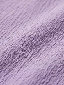 SHEIN Cotton Line Plus Women Lilac Purple Comfy Cami Top And Ruffle Trim Drawstring Waist Shorts 2Pcs Pajama Set - Lilac Purple - View 6