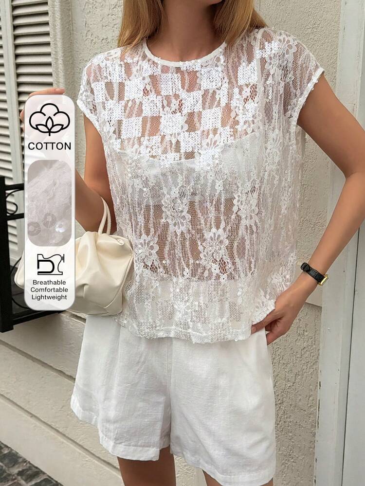 Women's Lace Patchwork Casual Versatile Daily Wear Top