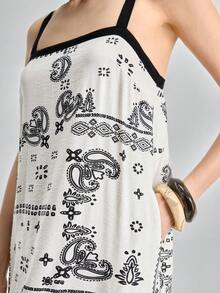 Ontre Nuovo arrivo Primavera/Estate 2026 Abito lungo e ampio da donna con stampa, design elegante minimalista urban chic con cintura a contrasto, vestito a-line adatto per uscite, vacanze, festività, appuntamenti romantici, Festa dell'Indipendenza, matrimoni, ufficio, scuola, abito lungo versatile e alla moda per le donne - Multicolore - Visualizzare 3