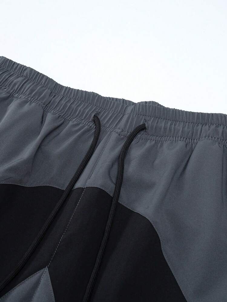 Manfinity EMRG Pantalones cortos casuales de hombre con bloques de color y parches, para verano - Multicolor - Añade 4