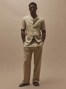Musero Tailored Short Sleeve Concealed Button Shirt Spring/Summer Essentials Co Ord Shirt Only - Light Grey - View 5