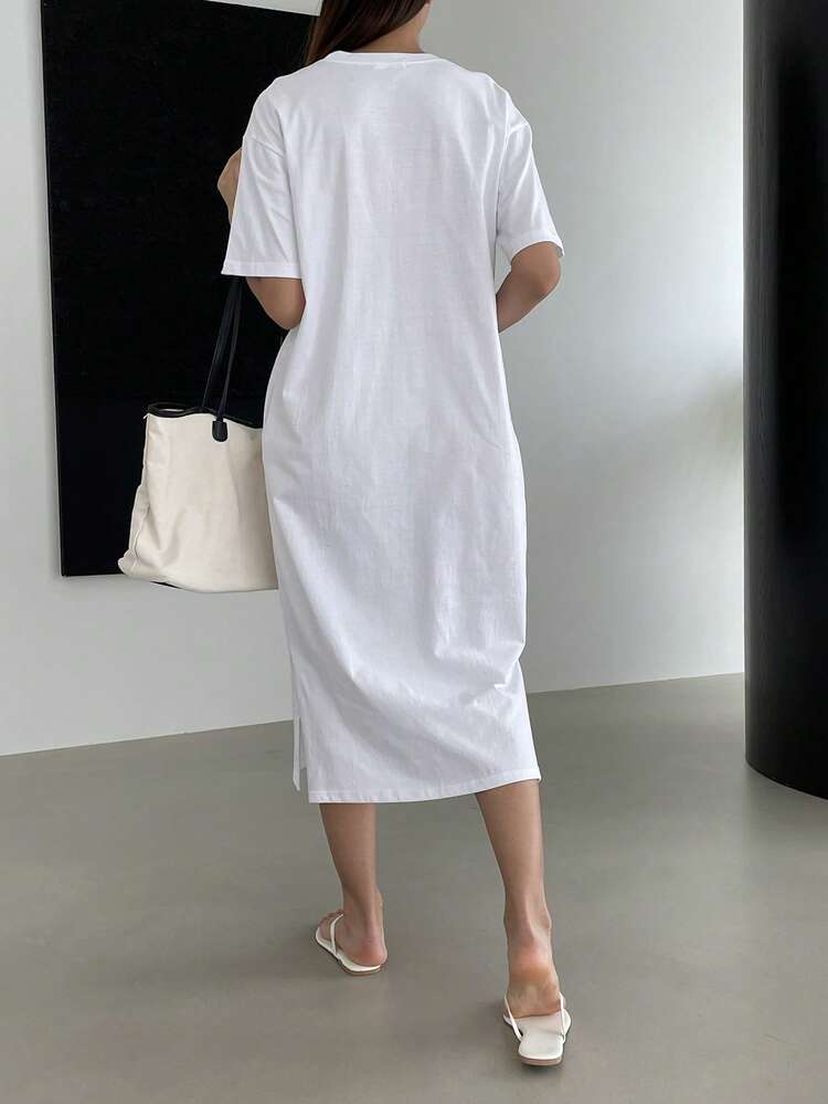 Women's Casual Letter Print Mid-Length Dress, Summer