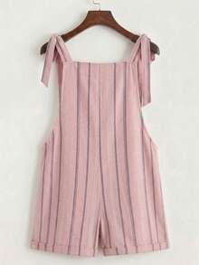 SHEIN EZwear Bộ áo liền quần nữ dáng rộng thoải mái, áo liền quần kẻ sọc, trang phục mùa hè cho nữ. - Nhiều màu - Xem 2