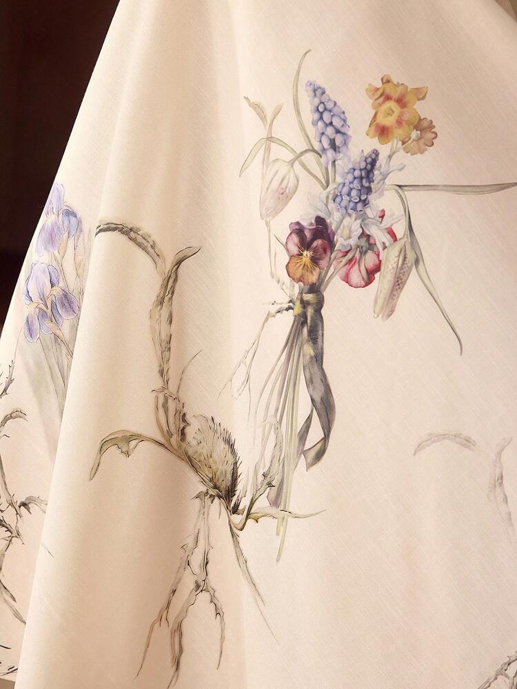 PLUS SIZE WOMEN'S PLANTS PRINTED A-LINE SKIRT, SPRING/SUMMER