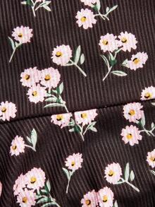 SHEIN EZwear Đầm ngắn ôm sát gợi cảm màu nâu sô cô la dệt kim với dây đeo mảnh, thích hợp cho mùa hè. - Màu nâu Sô-cô-la - Xem 5