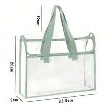 1 Buah Tas Tangan PVC Transparan Tahan Air Kapasitas Besar dengan Kantong Penyimpanan Jala yang Dapat Diperluas - Portabel untuk Perlengkapan Kantor, Dokumen Sekolah, dll. - Tersedia dalam Warna Pink, Hijau, Biru, Kuning, Tas Pengatur File | Tas Penyimpanan Modis | Tas Penyimpanan PVC, Kembali ke Sekolah, Perlengkapan Sekolah - MultiWarna - View 14
