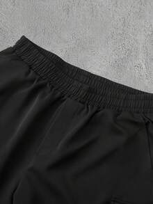 Manfinity Roghcode Men's Summer Casual Cargo Shorts - Black - View 4