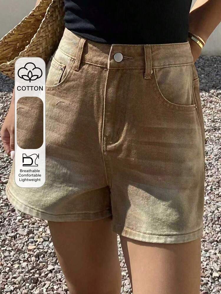 Cotton Washed Vintage Women Denim Shorts, Suitable For Party, Beach, Holiday, Summer