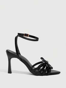 CUCCOO SZL Women's Adjustable Simple And Sexy Black High-Heeled Sandals, Suitable For Parties, Dates, Nightclubs, Spring Break, Easter, Prom - Black - View 2