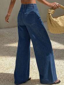 DAZY Jeans rectos y holgados de mujer, nueva llegada de verano - Azul - Ver 5