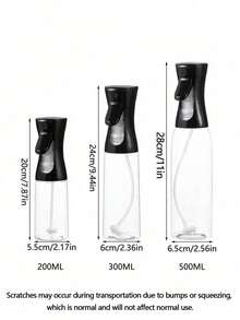 1PC High Pressure Spray Oil Bottle, Ultra Fine Mist Refillable Sprayer, Reusable Olive Oil Sprayer For Kitchen BBQ, Air Fryer Salad Tool, Portable Transparent Oil Mister For Cooking - Multicolor - View 14