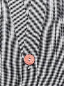 Franclia Camisa casual a cuadros con cuello de volantes y cordón ajustable, talla grande - Negro - Ver 3