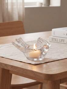 Haus Hana 1pc Light Luxury Style Transparent Glass Seashell Candle Holder Decorative Accessory For Romantic Candlelit Dinner Photography Prop - multicolor - View 7