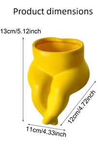 Joivida Creative Design Flower Pot, Modern Minimalist Human Buttocks Shaped Succulent Flower Pot, Dopamine Colored Home Decoration Indoor Flower Pot, Living Room, Bedroom, Office Desk, Windowsill, Unique Art Vase, Small Cactus And Vanilla Container, Cute Aesthetic Home Decoration, Home Foyer Decoration Ornaments, Holiday Birthday Gifts - multicolor - View 3
