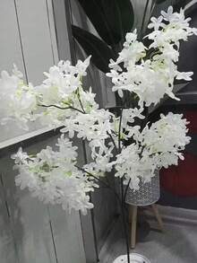 1Pc 95cm Artificial Pink Sakura Flower Plant, Flame Resistant Silk Sakura Tree Branch For DIY, Wedding Party Background Wall Decor, Indoor/Outdoor Garden, Office, Bedroom, Living Room, Vase, Tabletop, Spring Decor,Birthday Gift (Light Pink, White, Blue/Purple) - Multicolor - View 6