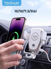Teckwe 無線汽車充電支架 15W 快充自動夾緊出風口手機架 Qi 充電器適用所有手機 - 無線充 - 查看 1