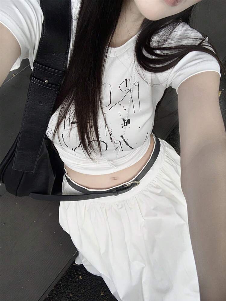 Women's Solid Color Korean Style Casual Skirt With Youthful Vibe
