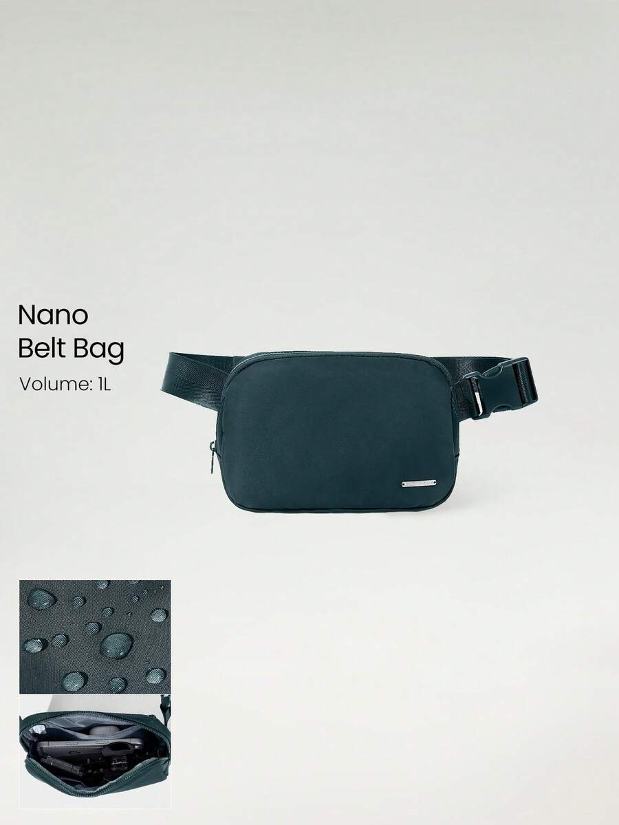 GLOWMODE Túi đeo chéo eo 1L Dot And Go bằng lưới chống thấm nước, dây đeo điều chỉnh được, họa tiết chấm bi đen, có ngăn, thích hợp cho phòng tập thể dục, leo núi, du lịch, sử dụng hàng ngày, mùa thu đông. - Màu xanh lá cây - Xem 1