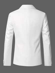 Manfinity Mode Áo khoác vest nam màu trắng kiểu dáng thường ngày mùa xuân/hè cho đám cưới - trắng - Xem 2