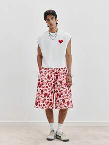 TOKVUE Camiseta de tirantes para hombre con estampado de corazón & letra, vacaciones - Blanco - Ver 2