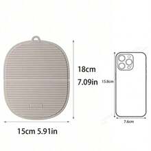 1 Peça Tapete de Mesa de Jantar Multiuso, Jogo Americano Listrado Antiderrapante e Resistente ao Calor para Cozinha, Almofada de Isolamento Espessa de Silicone, Itens de Cozinha à Prova de Escorregamento, Presente Prático para Feriados e Lar - Bege - Visão 2
