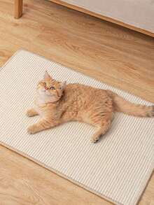 1 Pc Cat Scratcher Mat Natural Sisal Cat Scratch Mats Scratching Pad Protect Carpets And Sofas - khaki - View 4