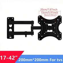 1 pieza Soporte de pared universal para TV de 10-26/17-42/32-55 pulgadas, hecho de acero laminado en frío, soporte de pared ajustable y giratorio para TV - Negro - Ver 12