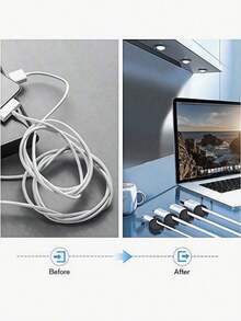 10/100 Piezas Clip Sujetador de Cable, Organizador, Sistema de Gestión de Cables con Ganchos Adhesivos, Color Aleatorio, Herramientas para Hombres - Multicolor - Ver 2